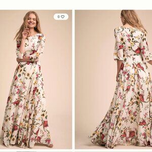Anthropologie BHLDN Yumi Kim Cream Maxi Woodstock Maxi Dress Size X Small